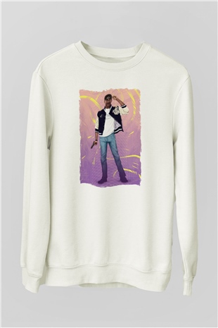 Beverly Hills Cop Beyaz Unisex  Sweatshirt