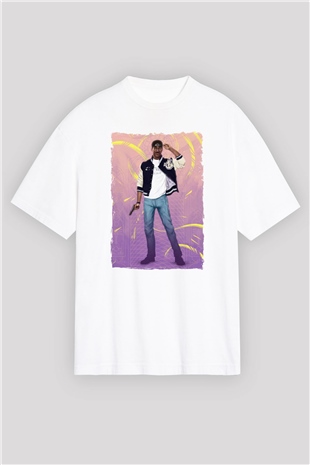 Beverly Hills Cop Beyaz Oversize Tişört