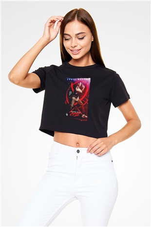 Beverly Hills Cop Siyah   Crop Top Tişört