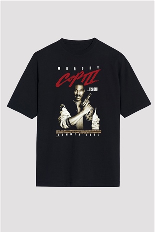 Beverly Hills Cop Siyah Unisex Oversize Tişört