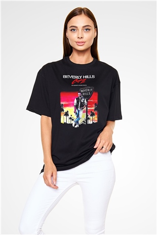 Beverly Hills Cop Siyah Oversize Tişört