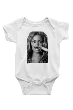 Beyonce Baskılı Beyaz Unisex Bebek Body - Zıbın