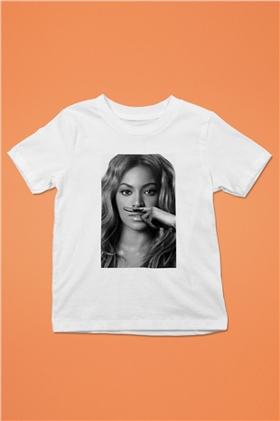 Beyonce Baskılı Beyaz Unisex Çocuk Tişört