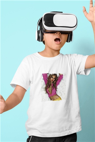 Beyonce Baskılı Unisex Beyaz Çocuk Tişört