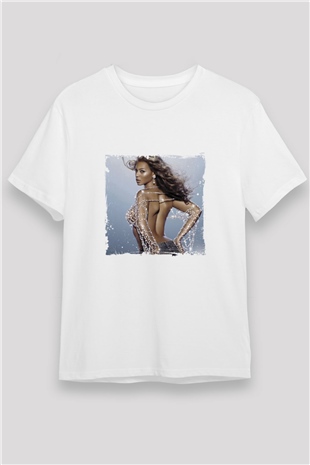 Beyonce Baskılı Unisex Beyaz Tişört