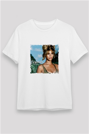 Beyonce Baskılı Unisex Beyaz Tişört