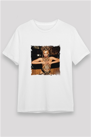 Beyonce Baskılı Unisex Beyaz Tişört
