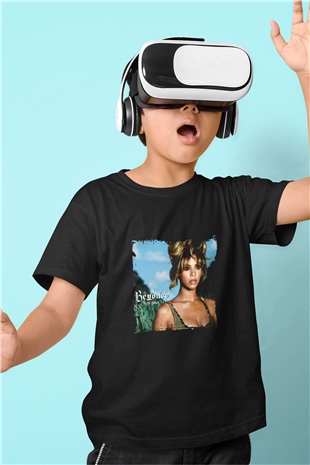 Beyonce Baskılı Unisex Siyah Çocuk Tişört