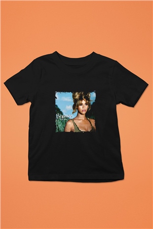 Beyonce Baskılı Unisex Siyah Çocuk Tişört