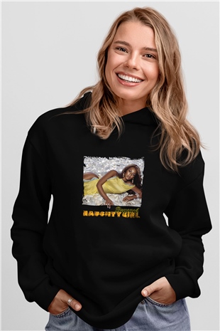 Beyonce Baskılı Unisex Siyah Hoodie