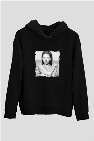 Beyonce Baskılı Unisex Siyah Hoodie