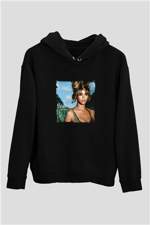 Beyonce Baskılı Unisex Siyah Hoodie