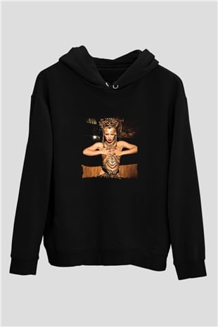 Beyonce Baskılı Unisex Siyah Hoodie