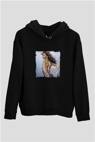 Beyonce Baskılı Unisex Siyah Hoodie