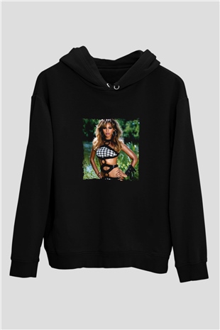 Beyonce Baskılı Unisex Siyah Hoodie