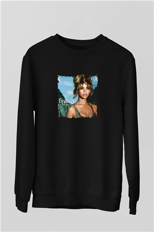 Beyonce Baskılı Unisex Siyah Sweatshirt