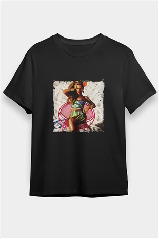 Beyonce Baskılı Unisex Siyah Tişört