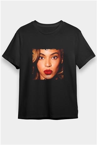 Beyonce Baskılı Unisex Siyah Tişört
