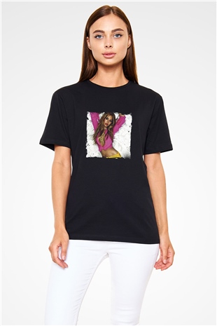Beyonce Baskılı Unisex Siyah Tişört