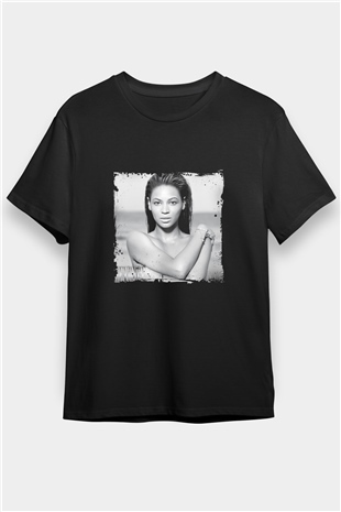 Beyonce Baskılı Unisex Siyah Tişört