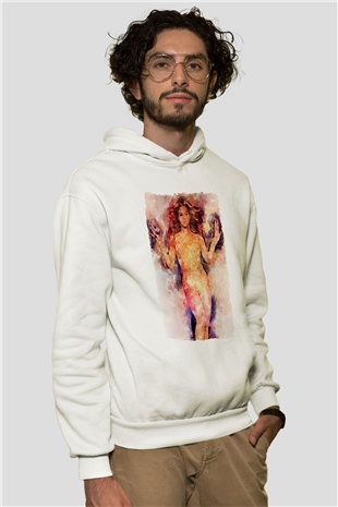 Beyonce Beyaz Unisex Kapüşonlu Sweatshirt