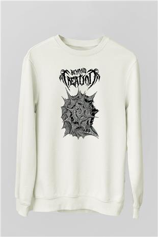 Beyond Creation Baskılı Beyaz Unisex Sweatshirt