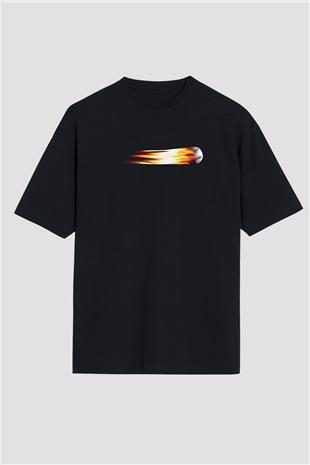 Beyzbol - Baseball Baskılı Unisex Siyah Oversize Tişört
