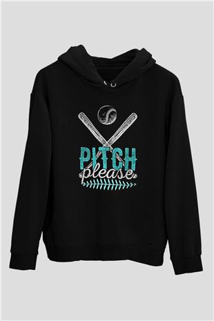 Beyzbol - Baseball Baskılı Unisex Siyah Hoodie