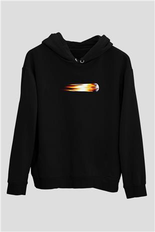 Beyzbol - Baseball Baskılı Unisex Siyah Hoodie