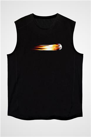 Beyzbol - Baseball Baskılı Unisex Siyah Kolsuz Tişört
