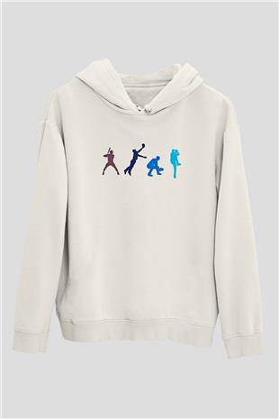 Beyzbol Baskılı Unisex Ekru Hoodie