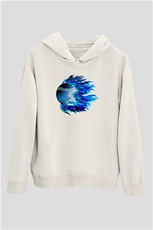 Beyzbol Baskılı Unisex Ekru Hoodie