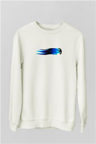 Beyzbol Baskılı Unisex Ekru Sweatshirt