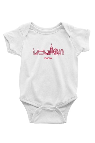 Big Ben Baskılı Beyaz Unisex Bebek Body - Zıbın