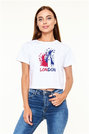 Big Ben Beyaz  Crop Top Tişört