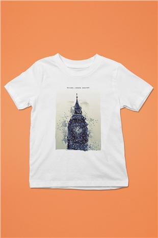 Big Ben Beyaz Unisex Çocuk Tişört