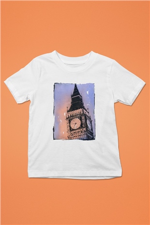 Big Ben Beyaz Unisex Çocuk Tişört