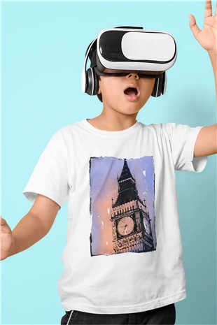 Big Ben Beyaz Unisex Çocuk Tişört