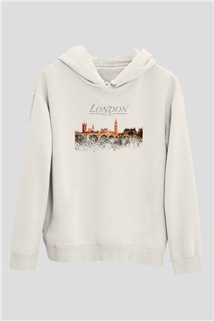 Big Ben Beyaz Unisex Hoodie