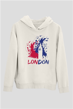 Big Ben Beyaz Unisex Hoodie