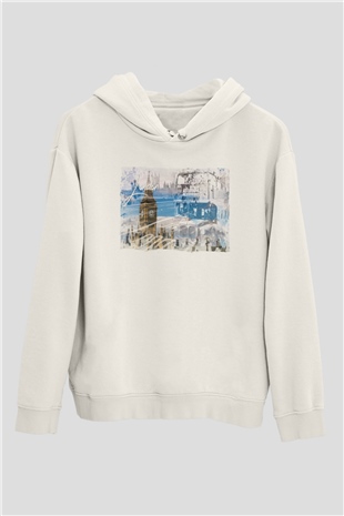 Big Ben Beyaz Unisex Hoodie