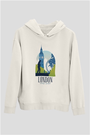 Big Ben Beyaz Unisex Hoodie
