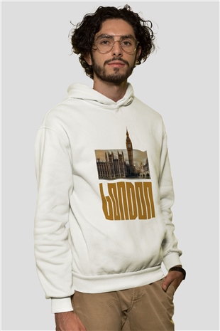 Big Ben Beyaz Unisex Hoodie