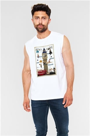 Big Ben Beyaz Unisex Kolsuz Tişört