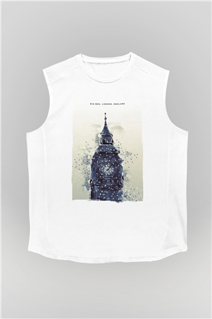 Big Ben Beyaz Unisex Kolsuz Tişört