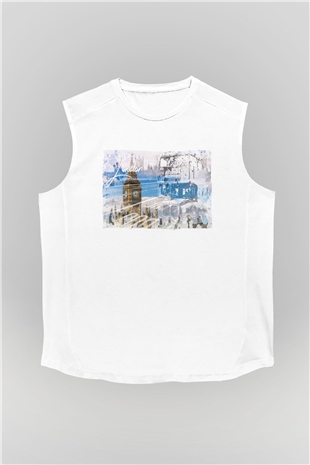 Big Ben Beyaz Unisex Kolsuz Tişört