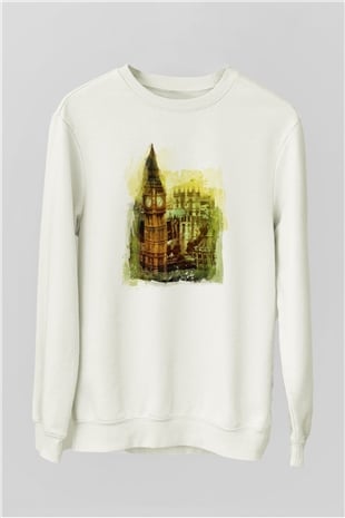 Big Ben Beyaz Unisex Sweatshirt