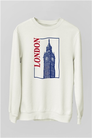 Big Ben Beyaz Unisex Sweatshirt