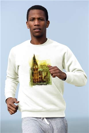 Big Ben Beyaz Unisex Sweatshirt