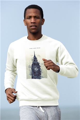 Big Ben Beyaz Unisex Sweatshirt